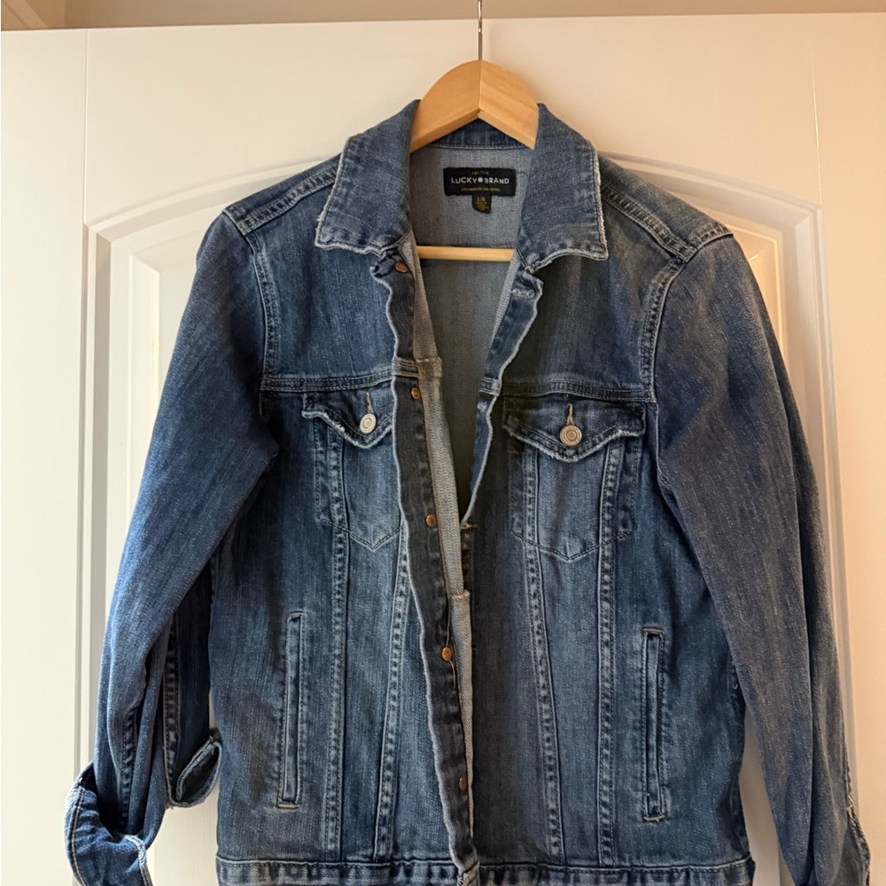 Lucky brand tomboy trucker denim jacket large